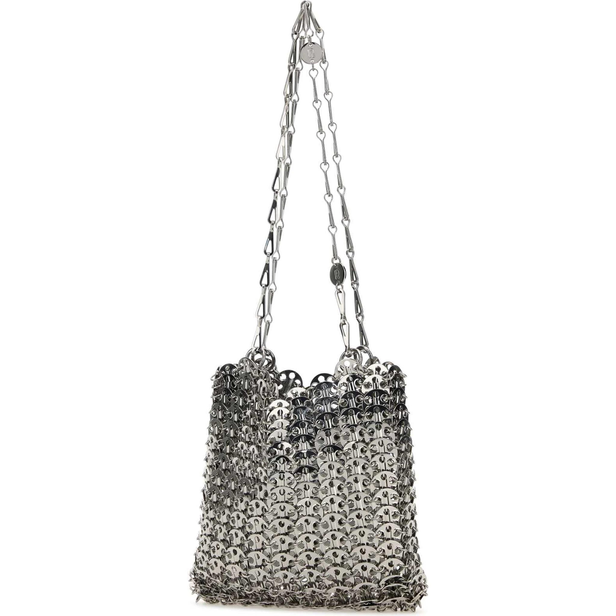 Silver metal chain 1969 shoulder bag