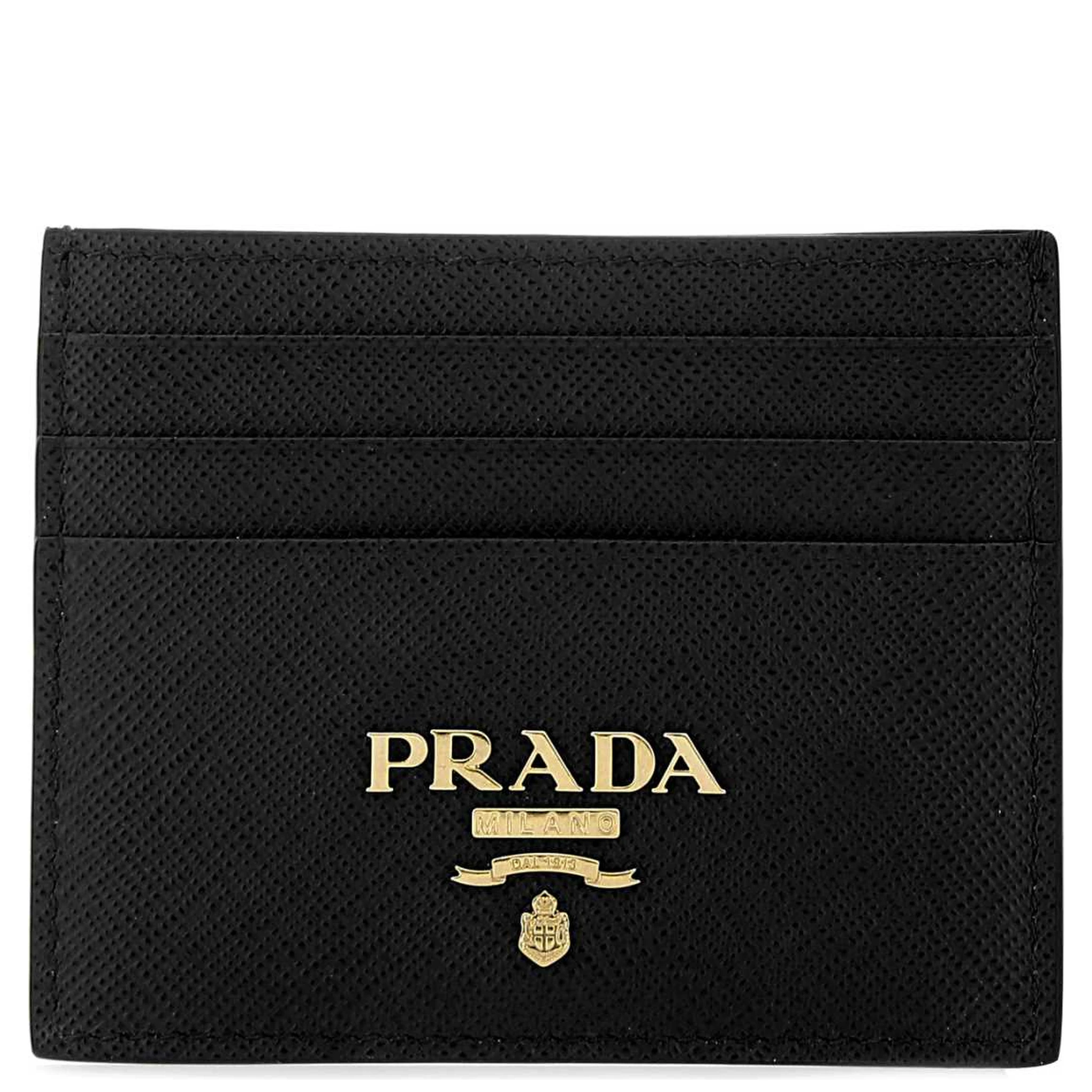 Black leather card holder