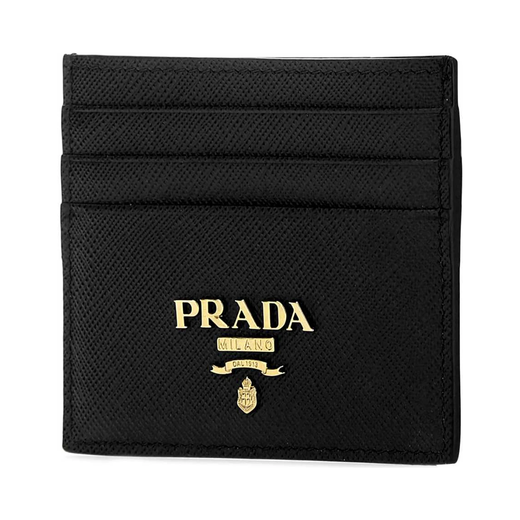 Black leather card holder