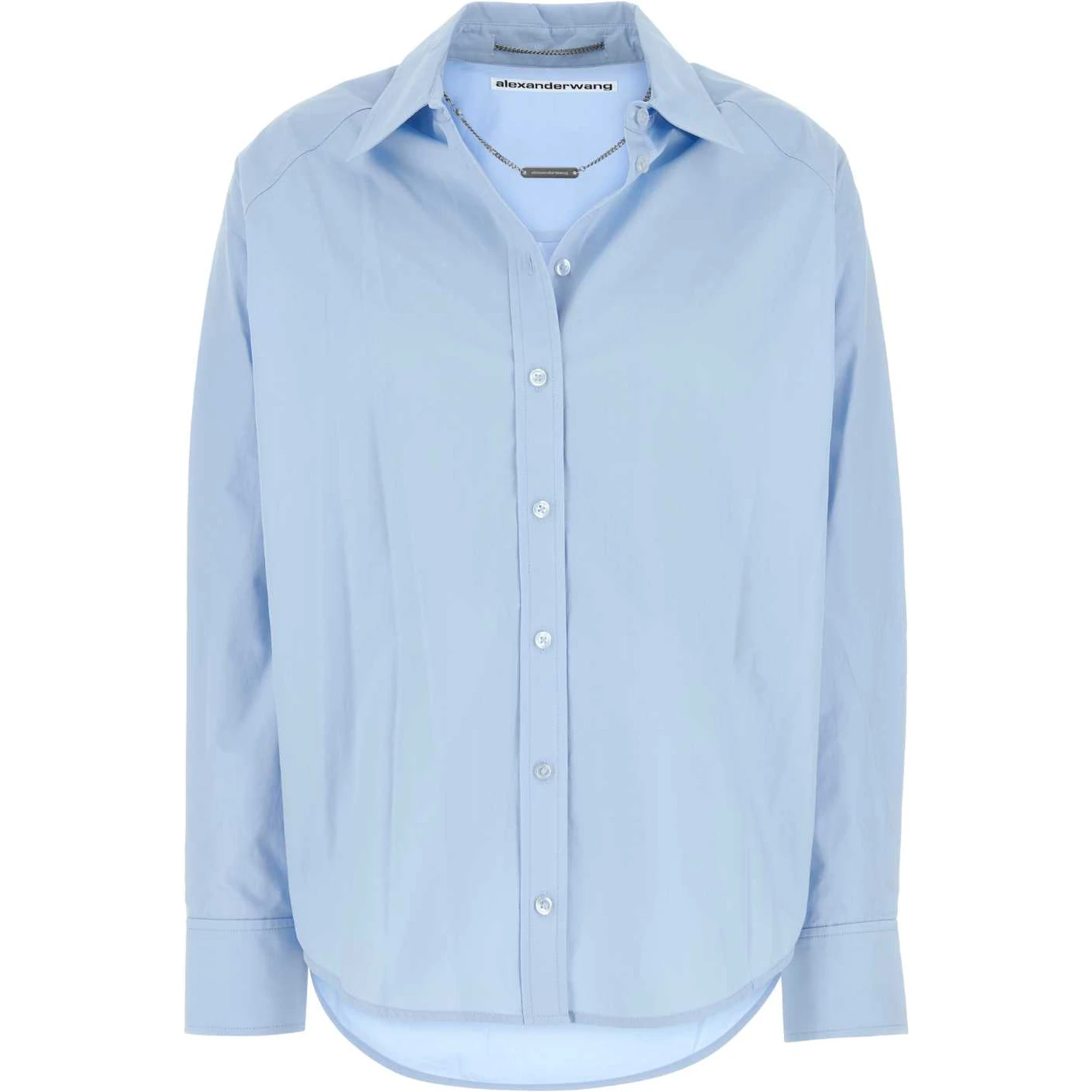 OVERSIZED BUTTON DOWN SHIRT W/ NECKLACE