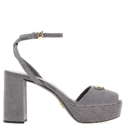 Grey suede sandals