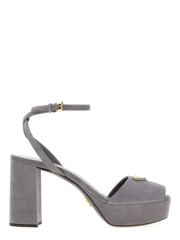 Grey suede sandals
