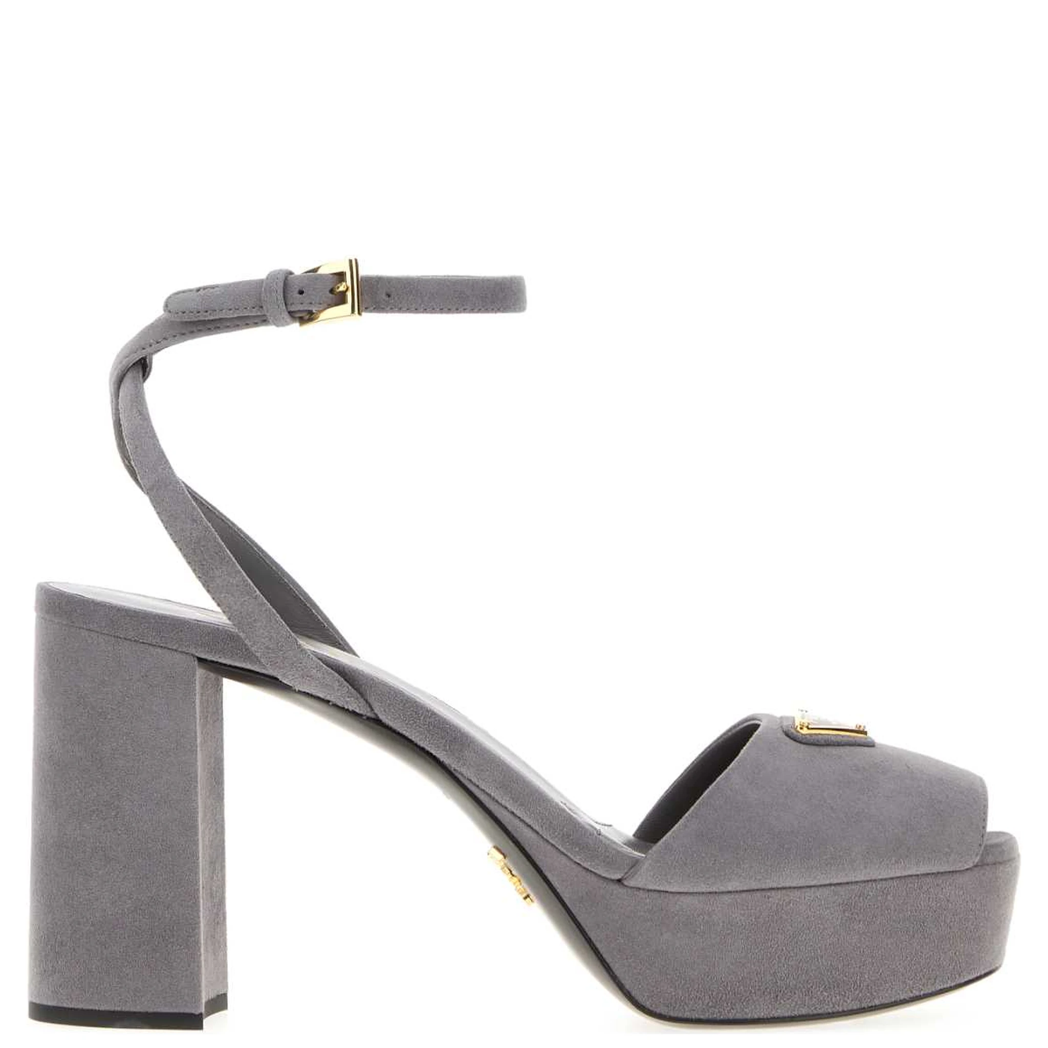Grey suede sandals