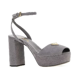 Grey suede sandals