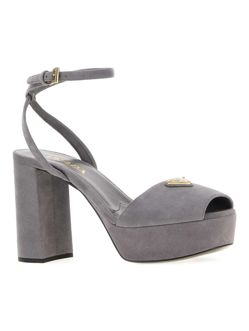 Grey suede sandals