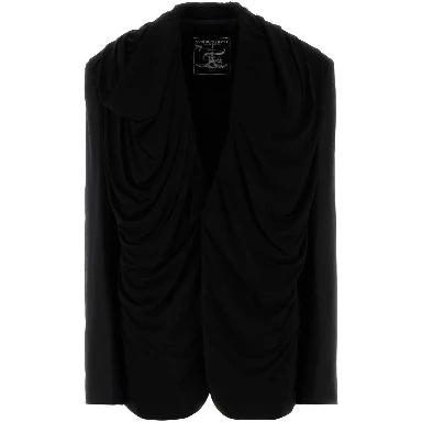 DRAPED HOOD BLAZER