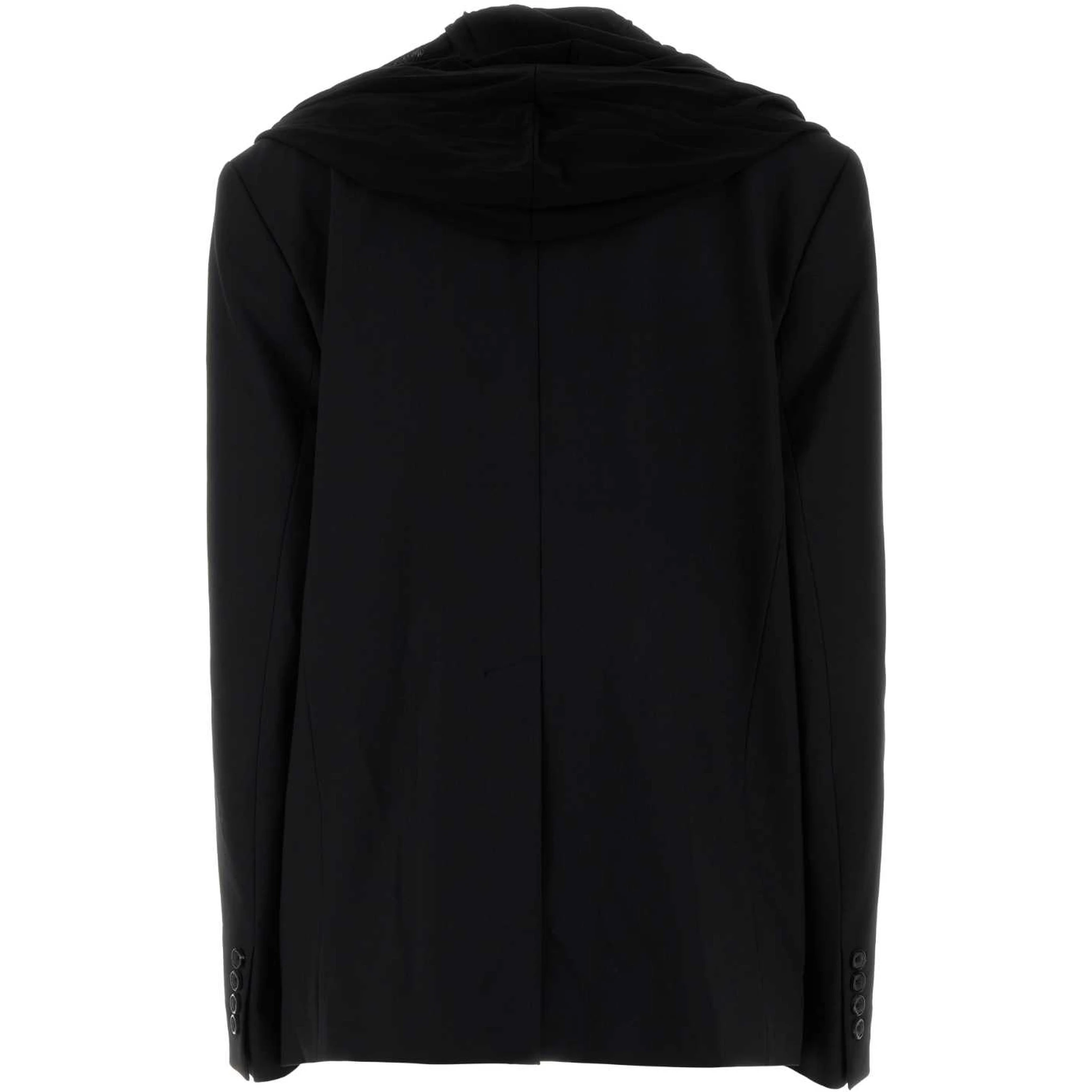 DRAPED HOOD BLAZER