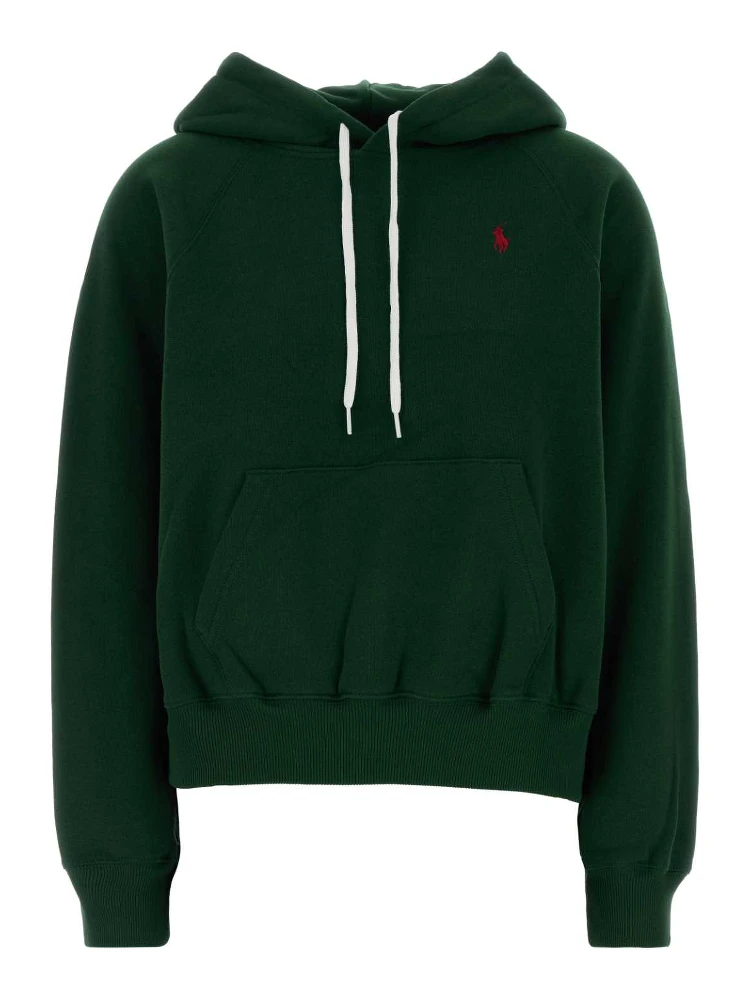 Dark green cotton blend sweatshirt