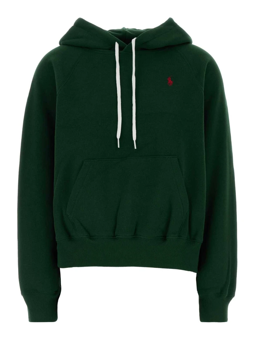 Dark green cotton blend sweatshirt