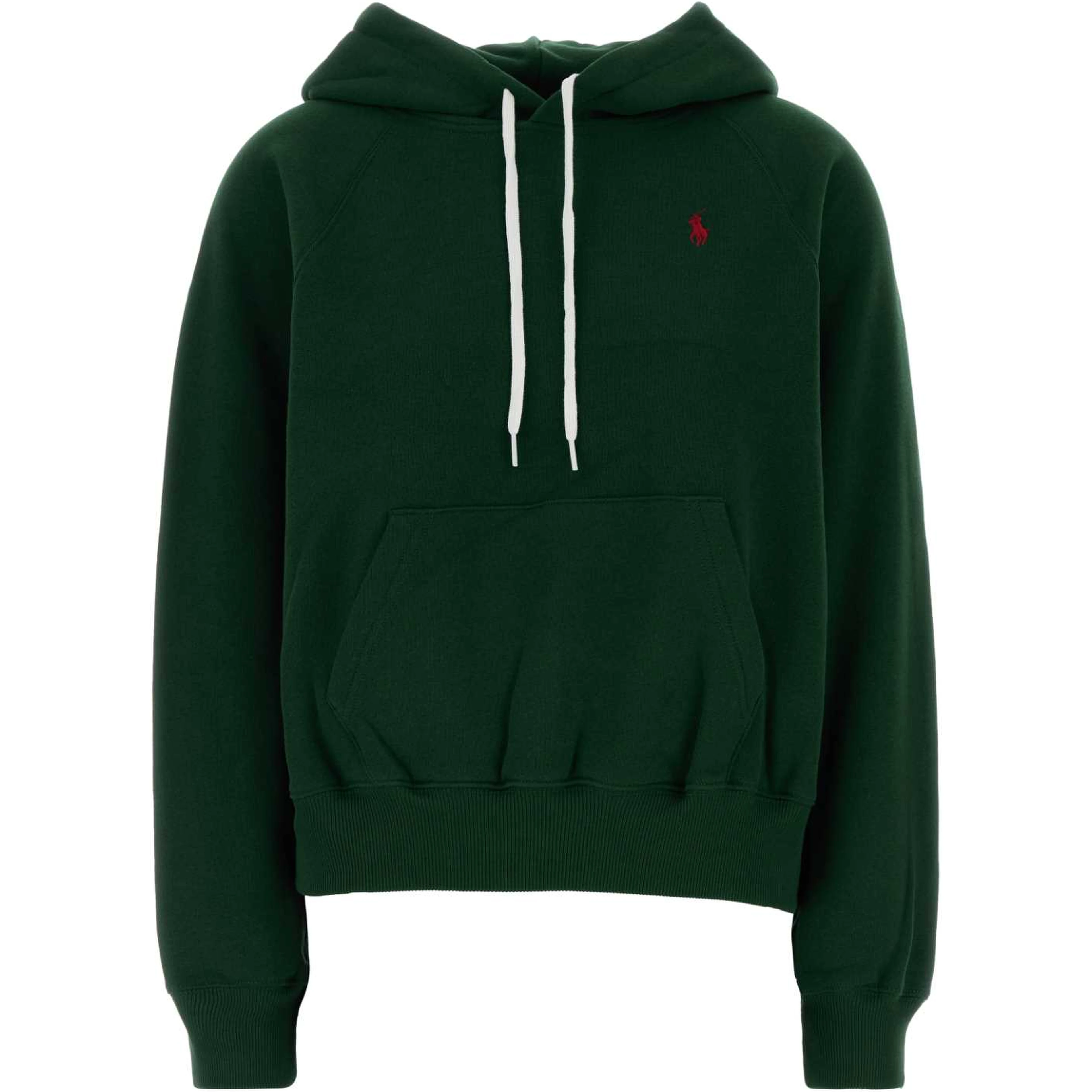 Dark green cotton blend sweatshirt