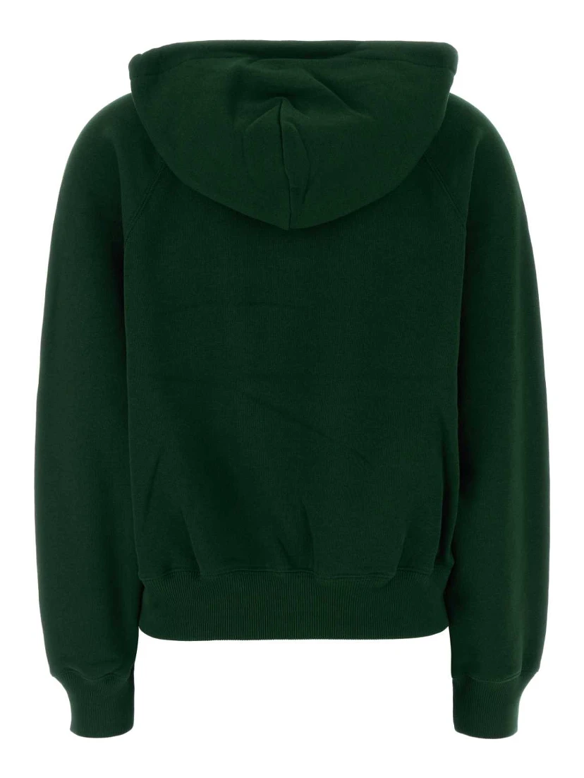 Dark green cotton blend sweatshirt
