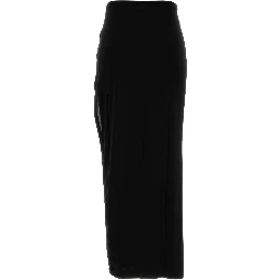 STRETCH VISCOSE DOUBLE LAYER LONG SKIRT WITH GAUL