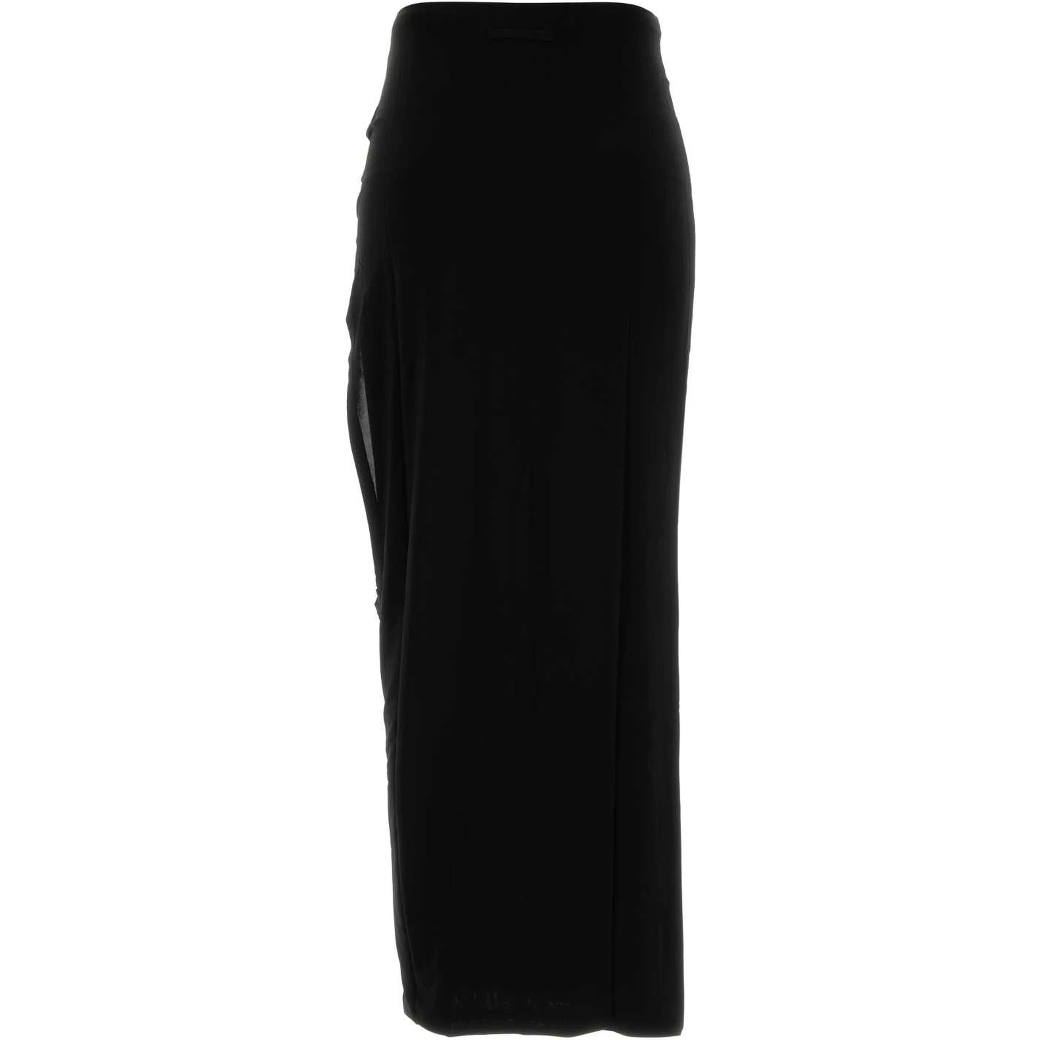 STRETCH VISCOSE DOUBLE LAYER LONG SKIRT WITH GAUL