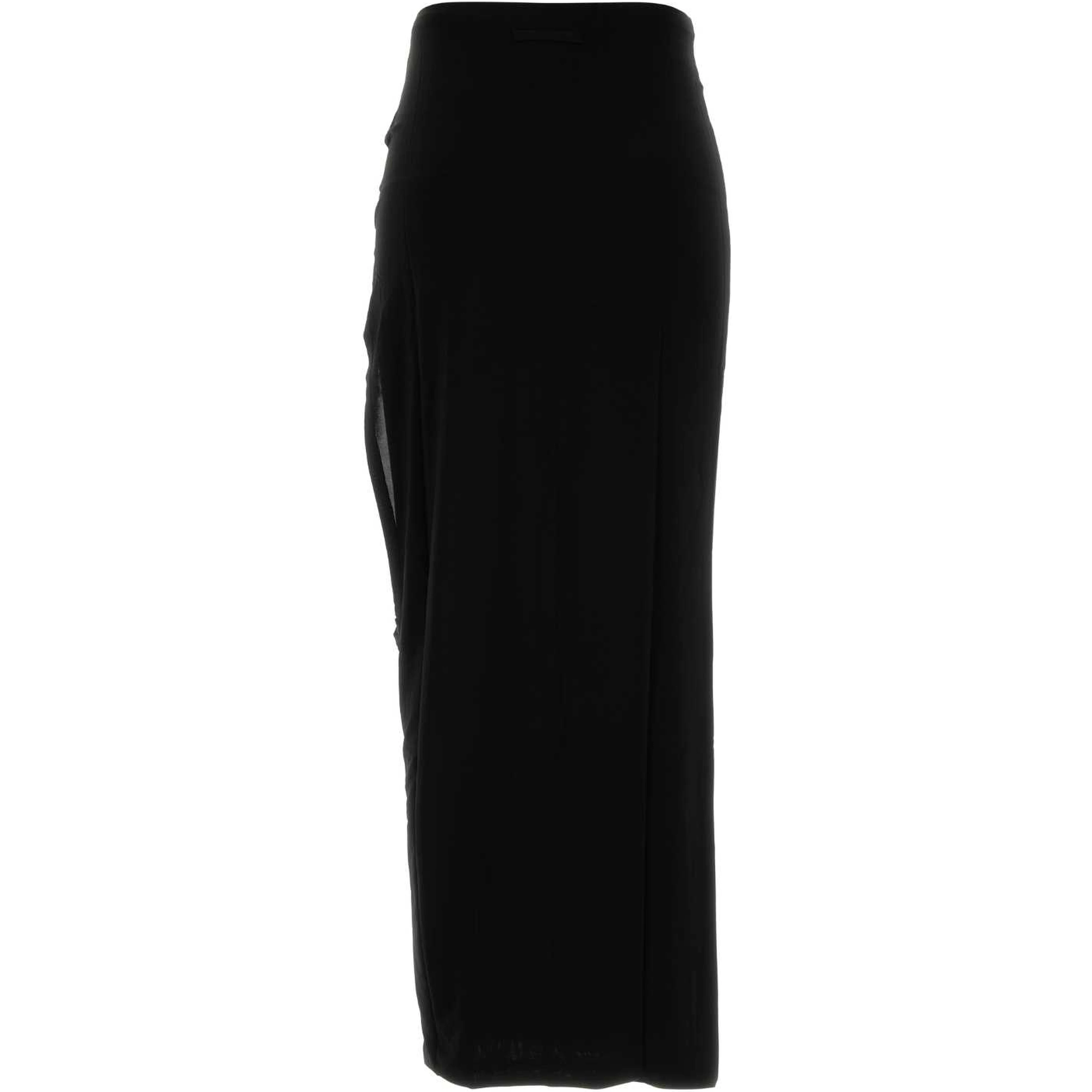 STRETCH VISCOSE DOUBLE LAYER LONG SKIRT WITH GAUL