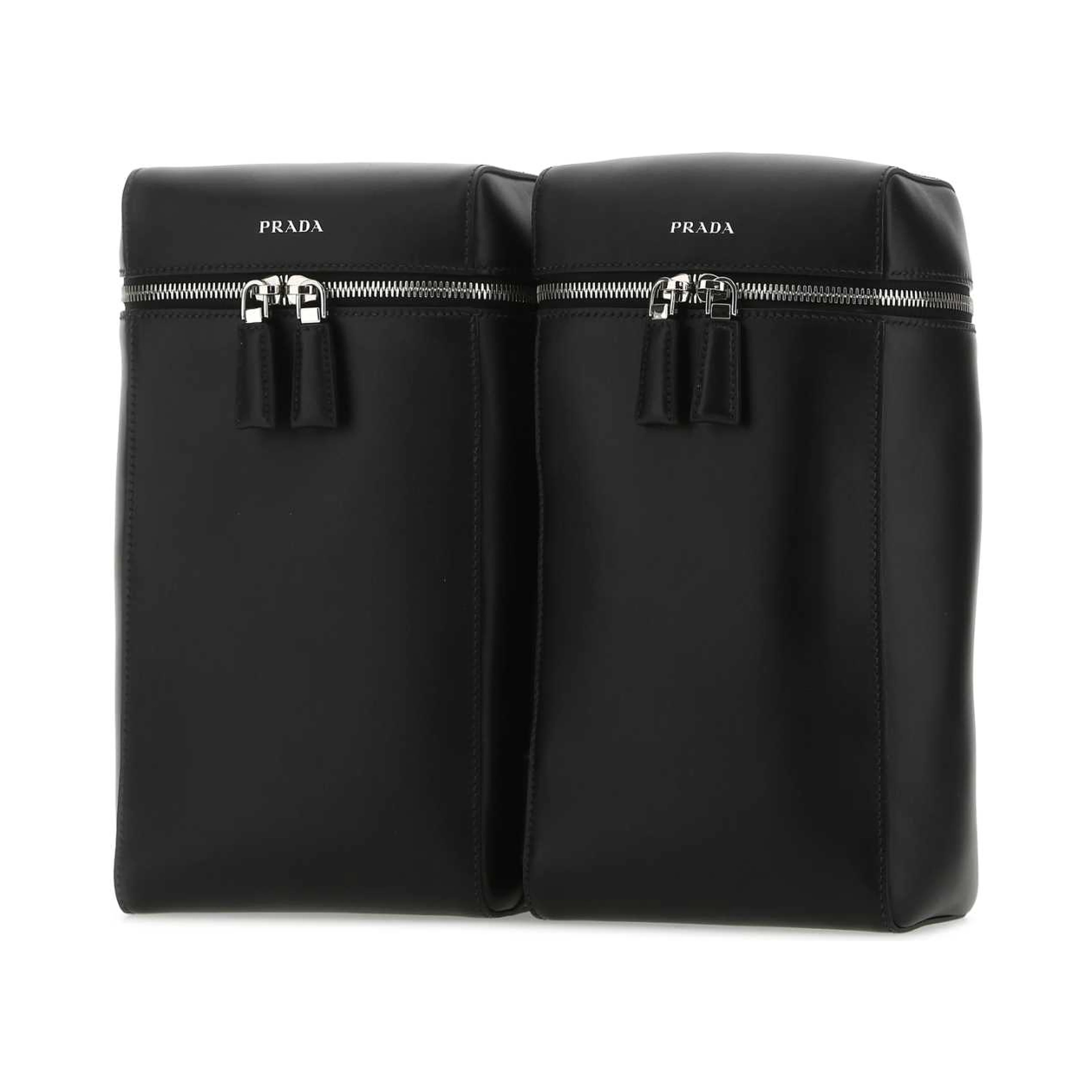 Double leather backpack