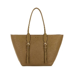 Cappuccino leather Moore shopping bag