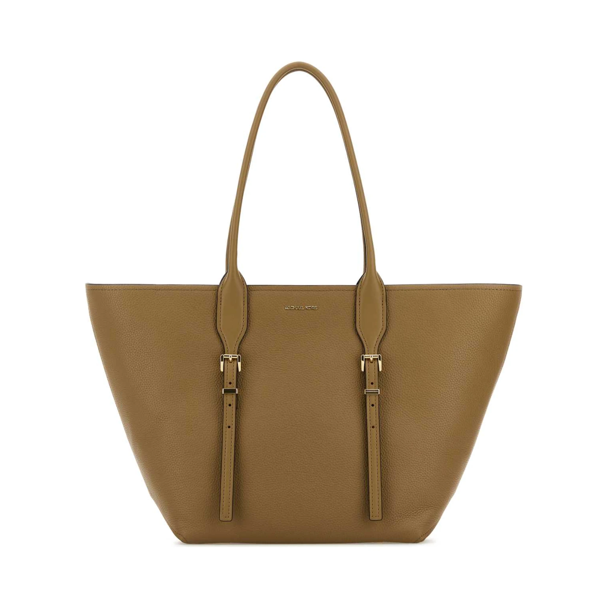 Cappuccino leather Moore shopping bag