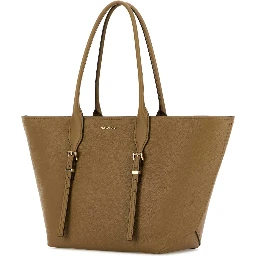 Cappuccino leather Moore shopping bag