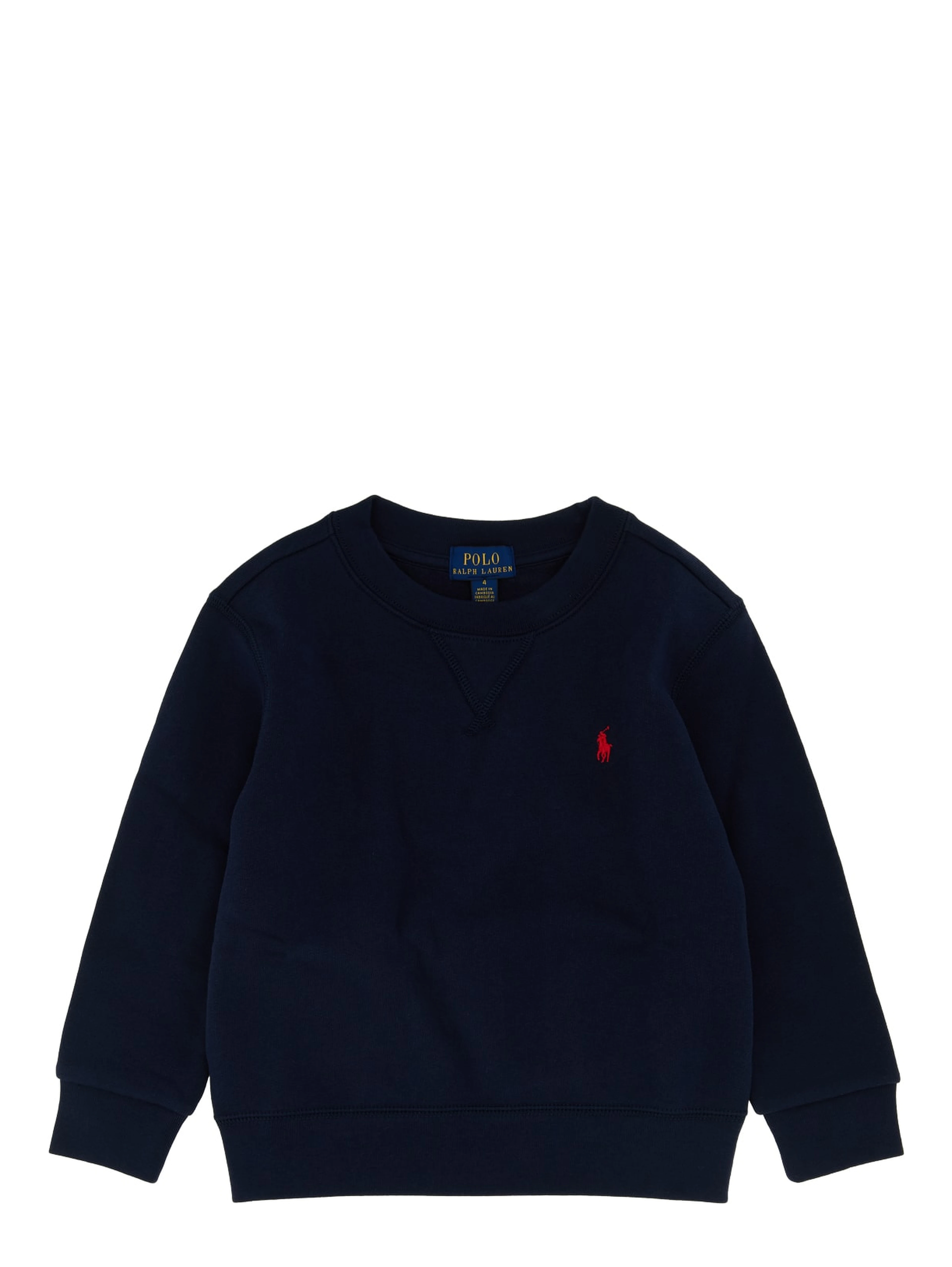 Navy blue cotton-blend fleece sweatshirt
