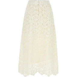 OFF-WHITE FLOWER CROCHET SKIRT