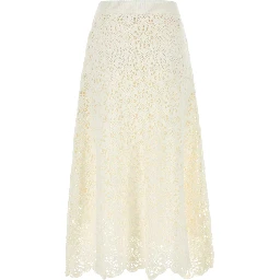 OFF-WHITE FLOWER CROCHET SKIRT