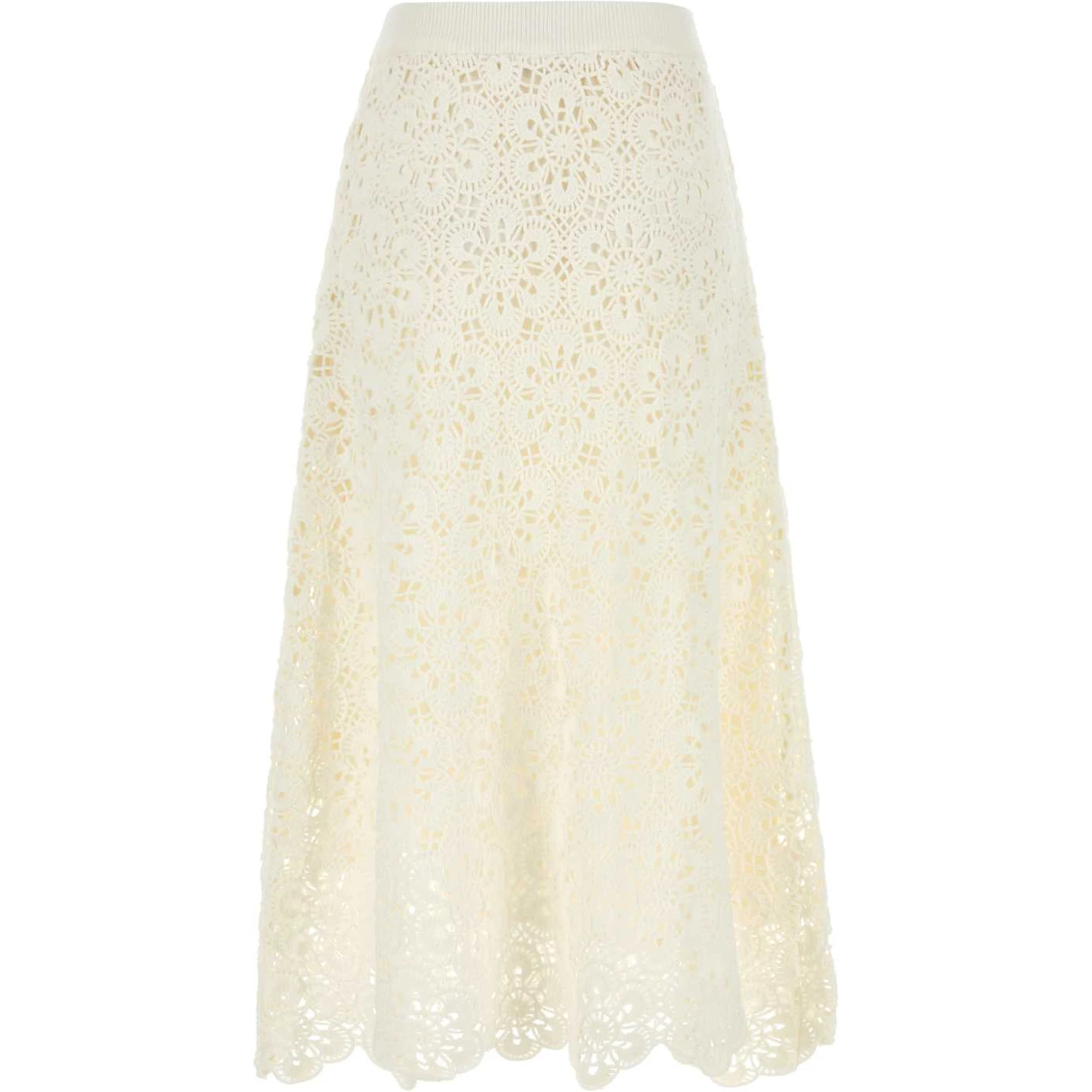 OFF-WHITE FLOWER CROCHET SKIRT