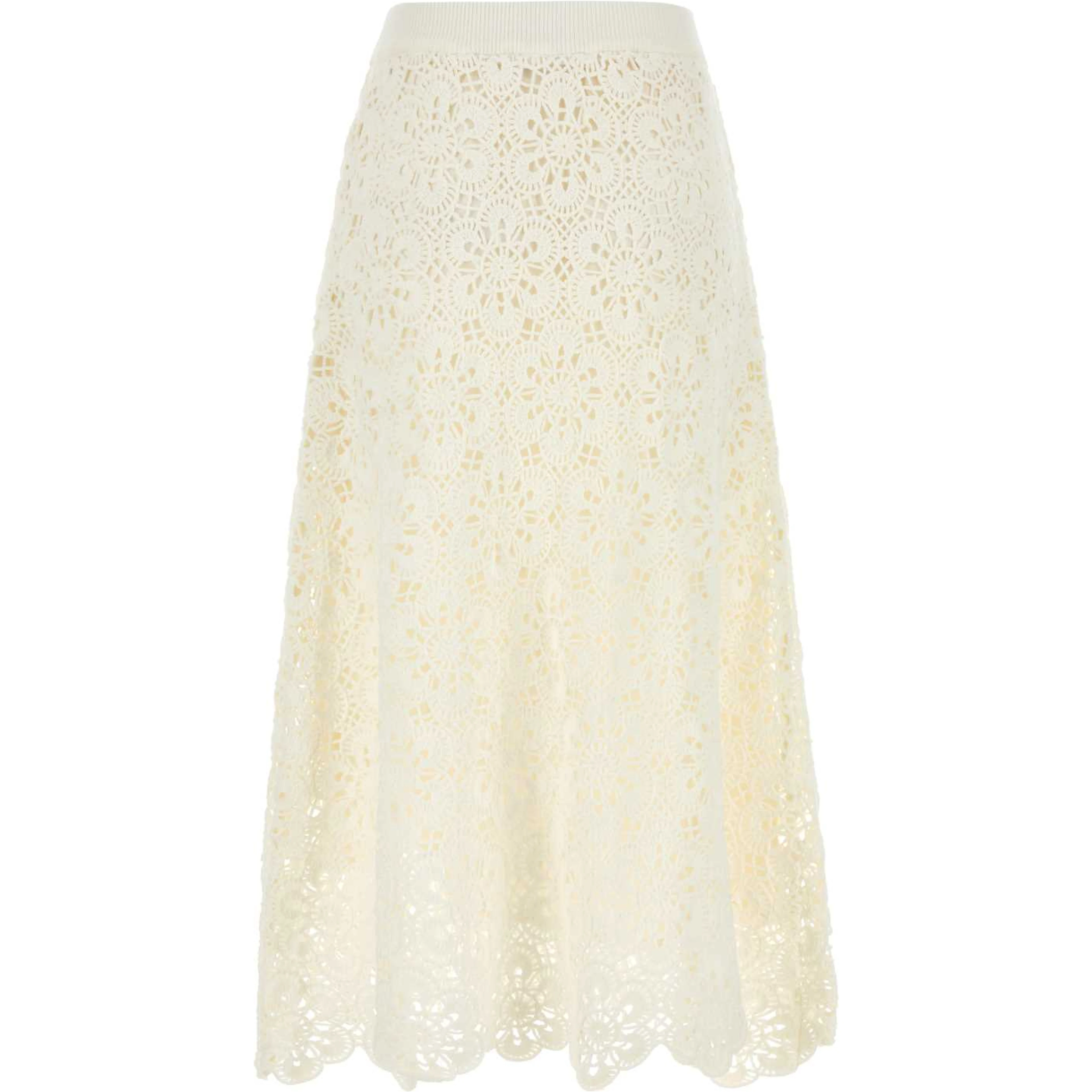 OFF-WHITE FLOWER CROCHET SKIRT