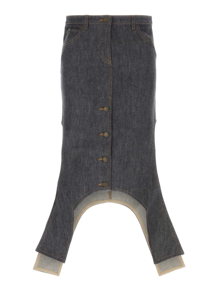 REVERSED DENIM SKIRT