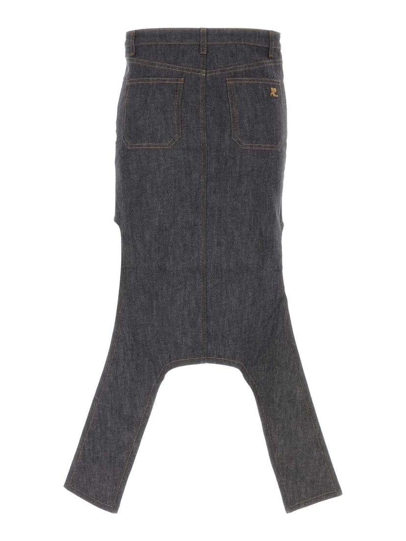 REVERSED DENIM SKIRT