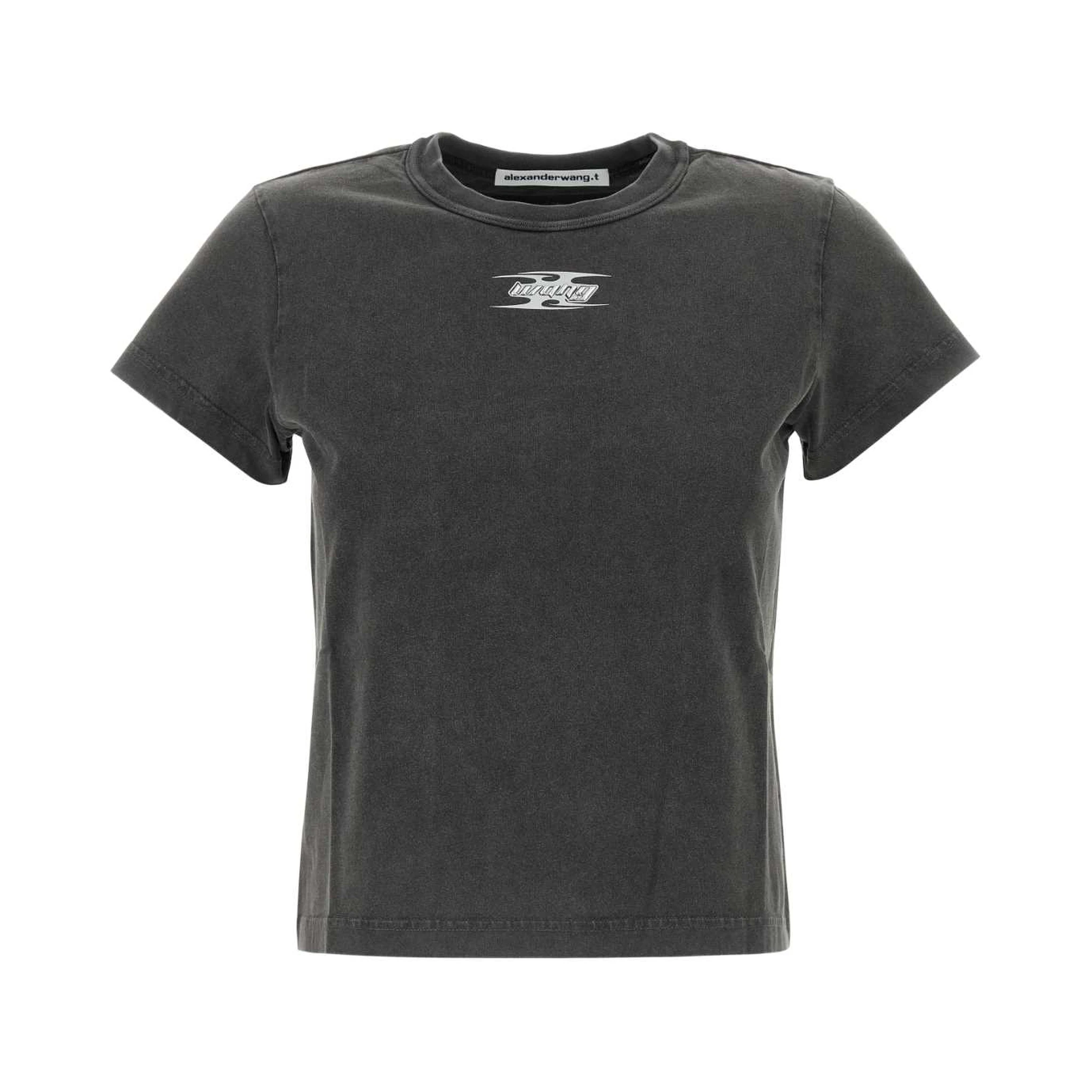 SHRUNKEN TEE WITH BLADE LOGO