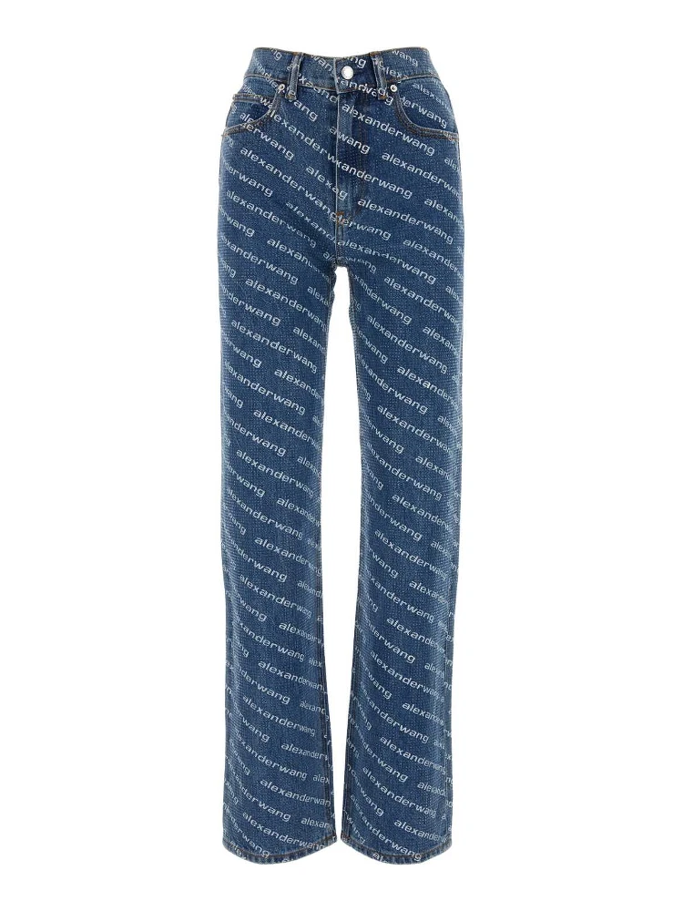 EZ  MID RISE RELAXED LOGO PRINT CLEAR BEAD HOTFIX