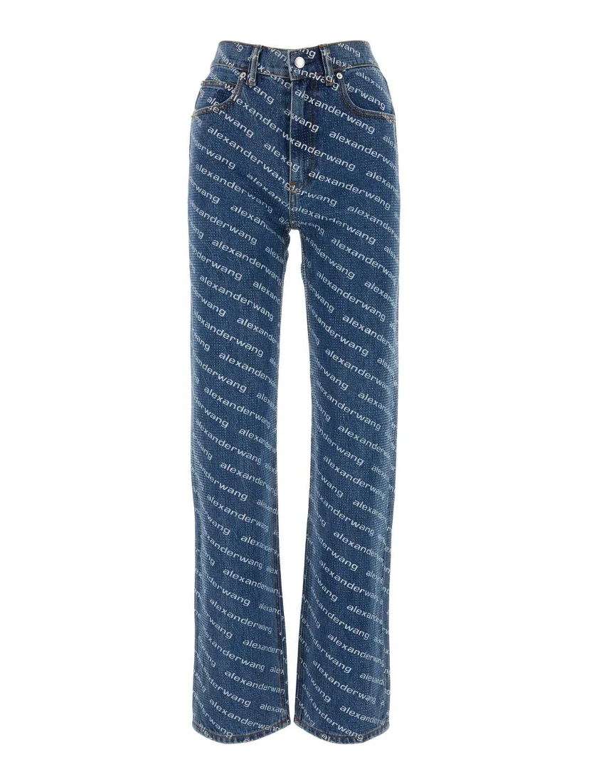 EZ  MID RISE RELAXED LOGO PRINT CLEAR BEAD HOTFIX
