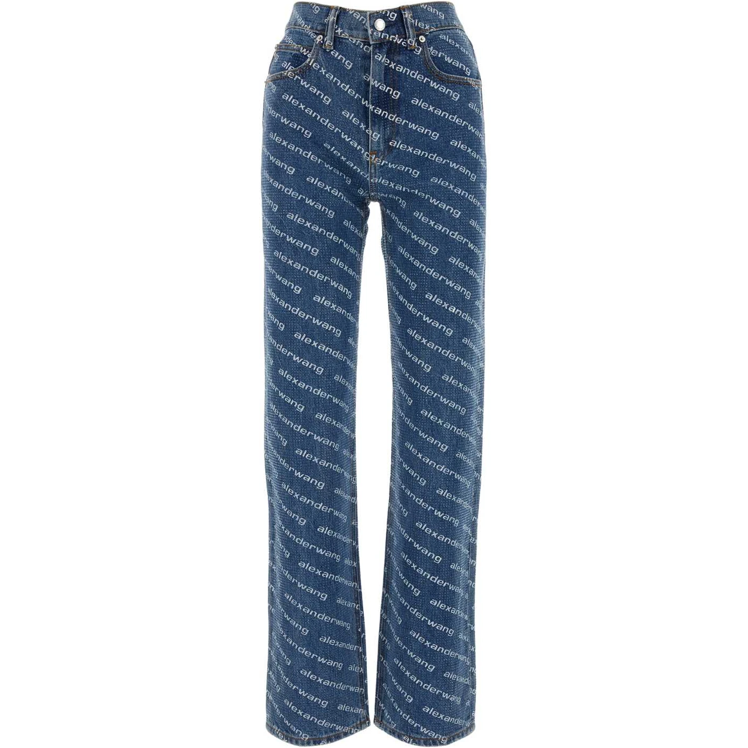 EZ MID RISE RELAXED LOGO PRINT CLEAR BEAD HOTFIX
