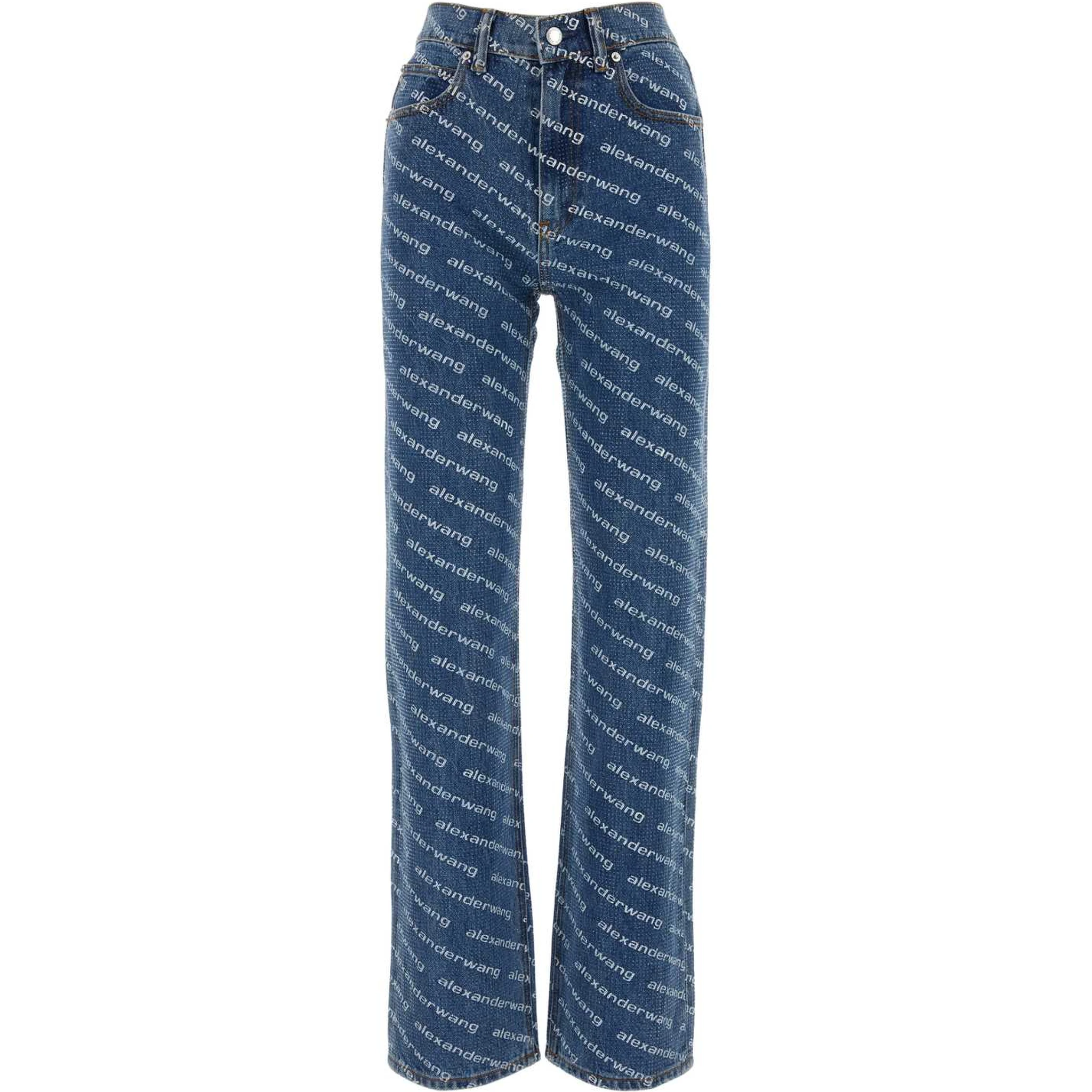 EZ  MID RISE RELAXED LOGO PRINT CLEAR BEAD HOTFIX