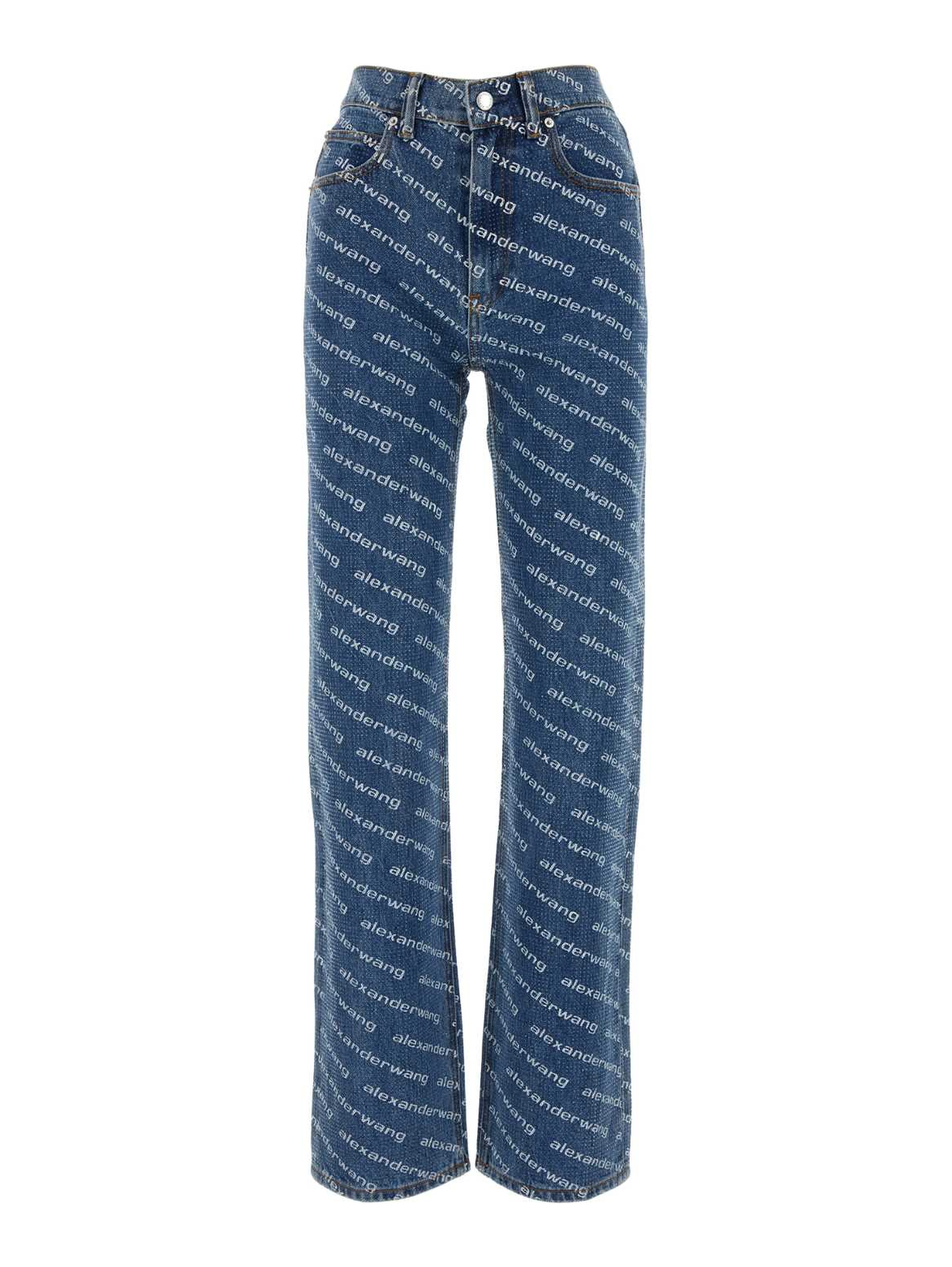 EZ  MID RISE RELAXED LOGO PRINT CLEAR BEAD HOTFIX