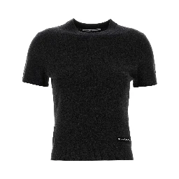 SS CREWNECK TEE W/ KNIT LOGO LABEL