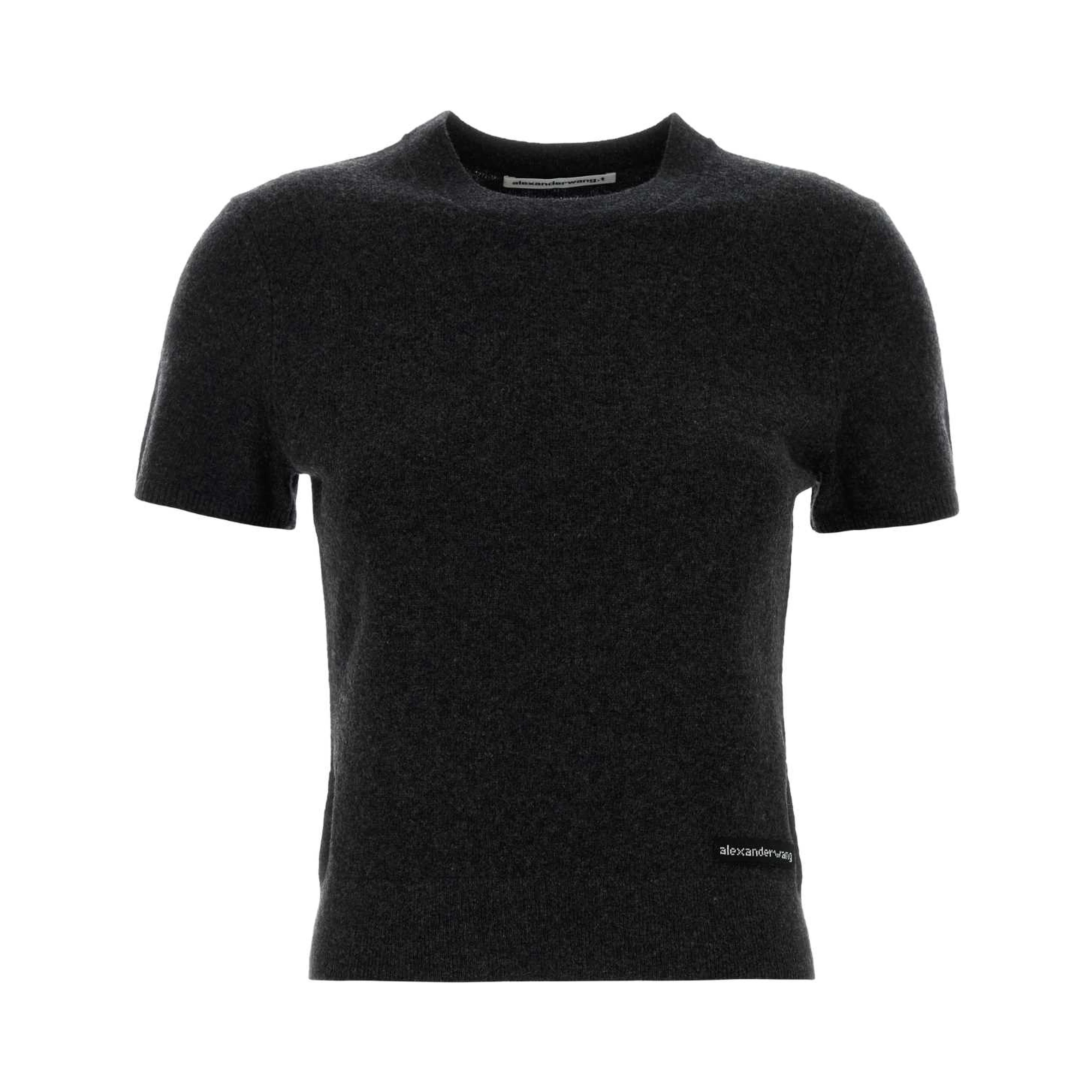 SS CREWNECK TEE W/ KNIT LOGO LABEL