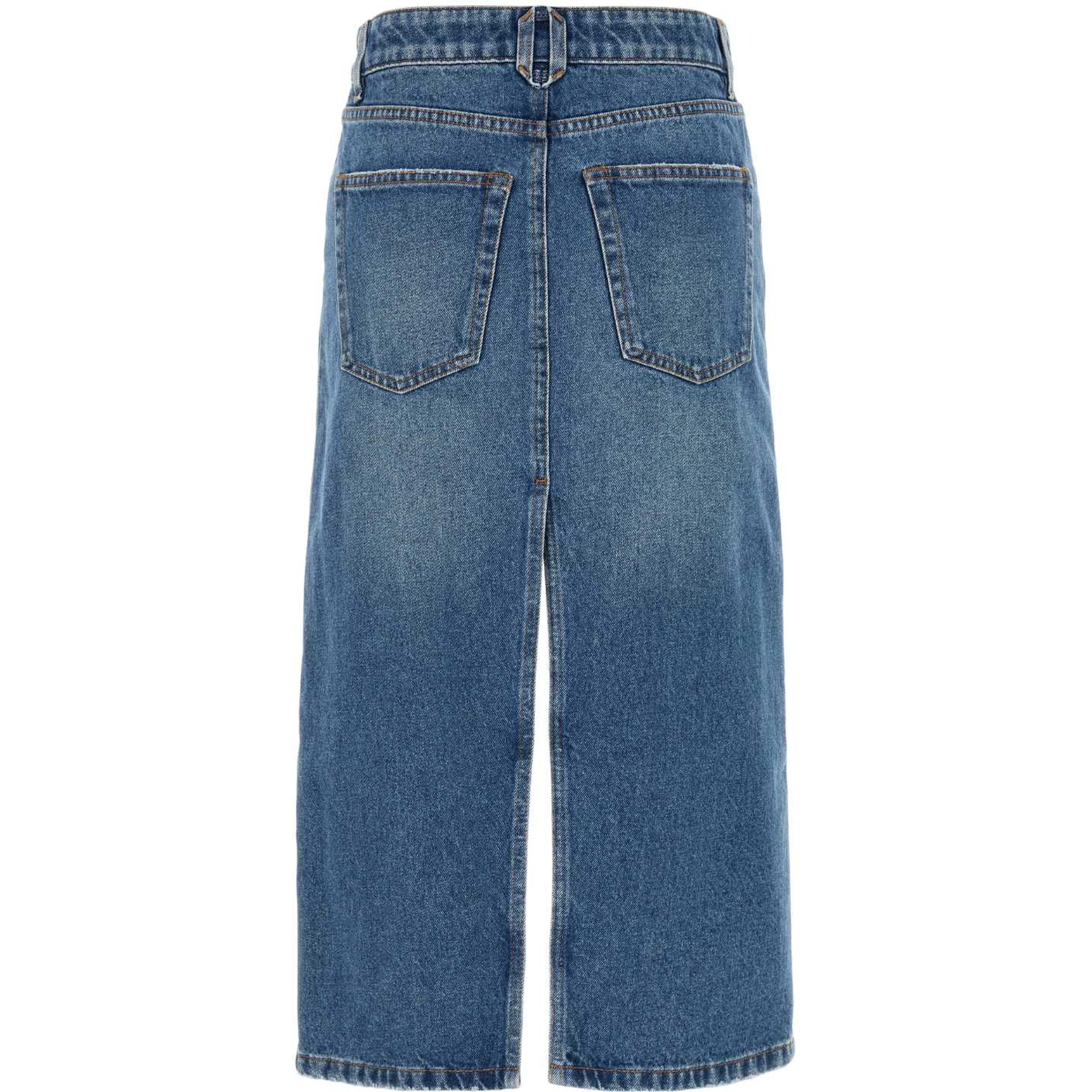 TWEED AND DENIM SKIRT