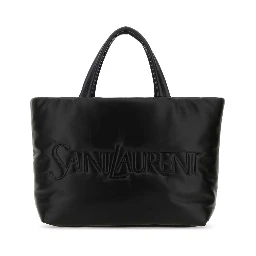 حقيبة تسوق من سان لوران مصنوعة من جلد نابا الأسود