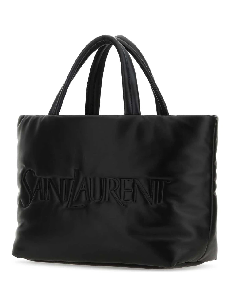 حقيبة تسوق من سان لوران مصنوعة من جلد نابا الأسود alternative