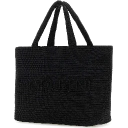 Black raffia Saint Laurent shopping bag