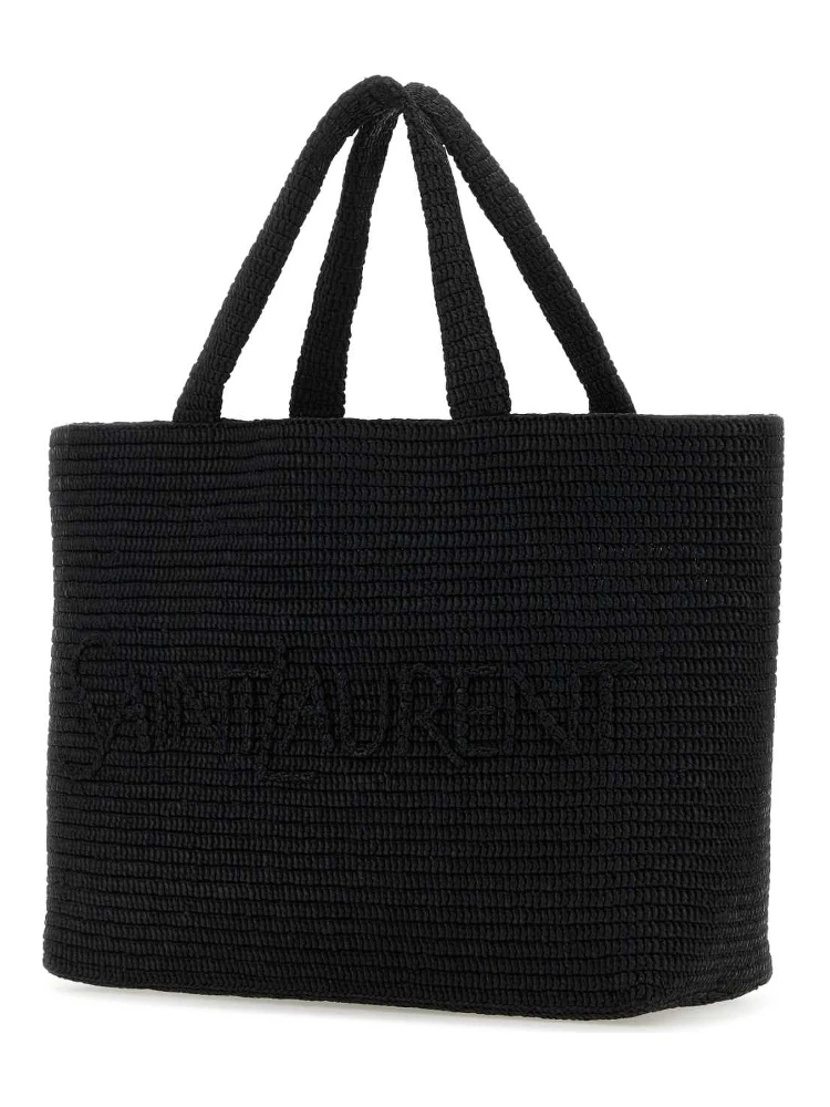 Black raffia Saint Laurent shopping bag alternative