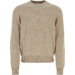 KNIT CREWNECK PATCH LEATHER INTRECCIO