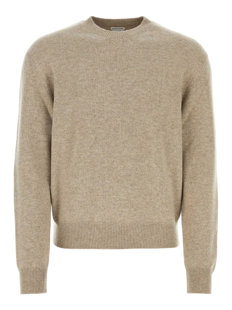 KNIT CREWNECK PATCH LEATHER INTRECCIO