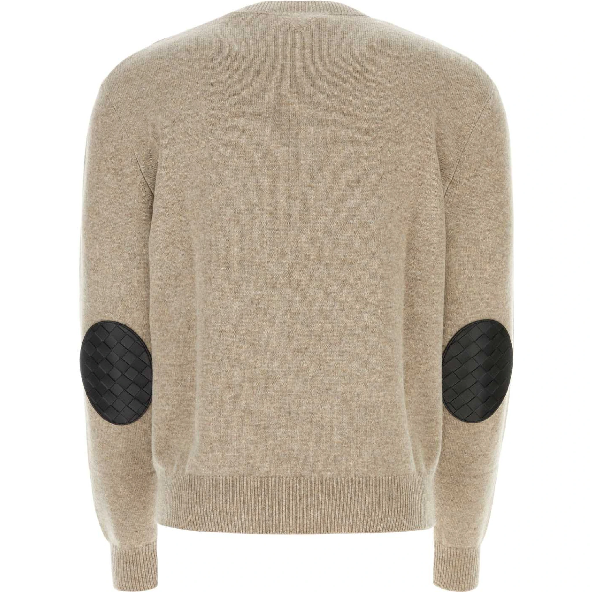 KNIT CREWNECK PATCH LEATHER INTRECCIO