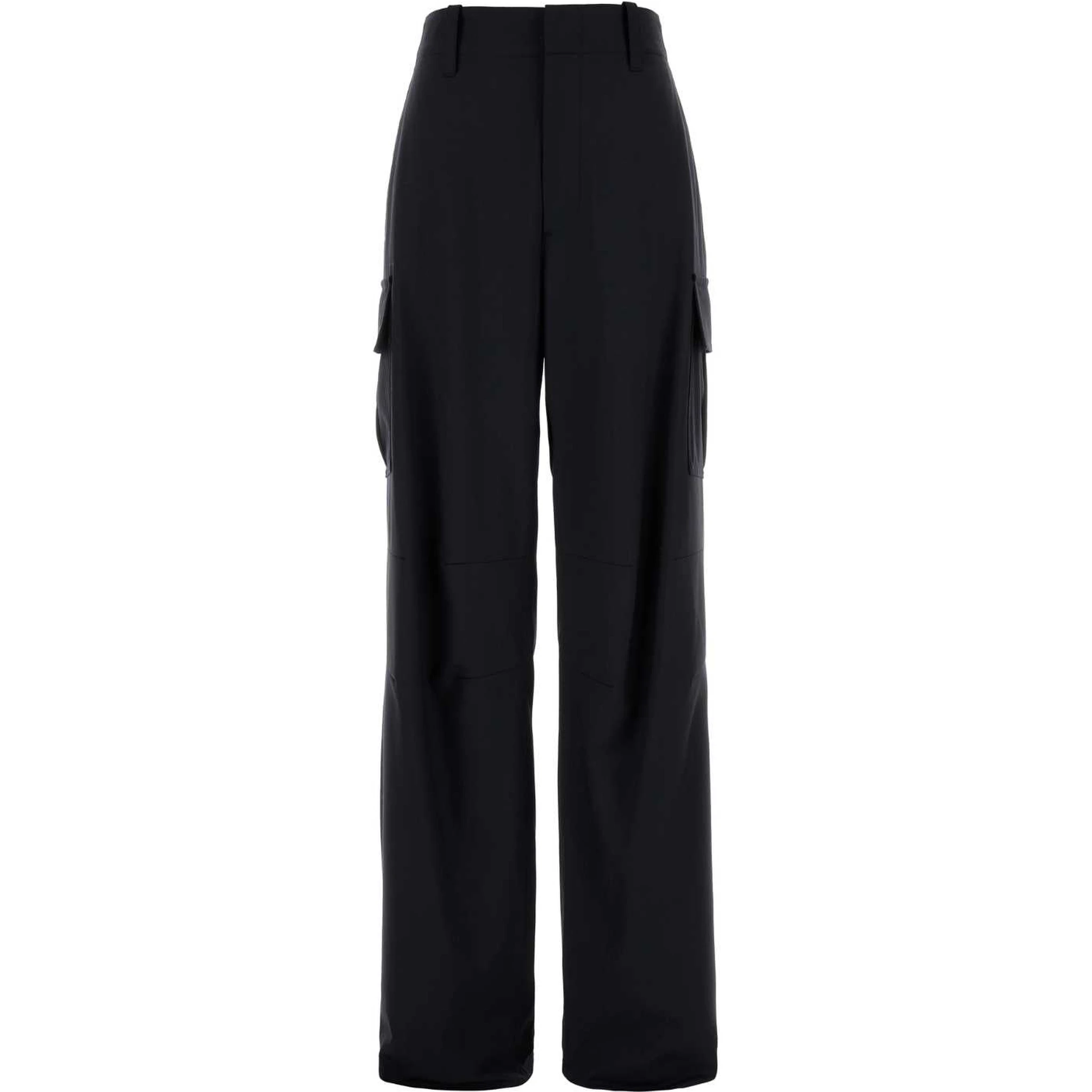 FINE WOOL WIDE CARGO TROUSERS