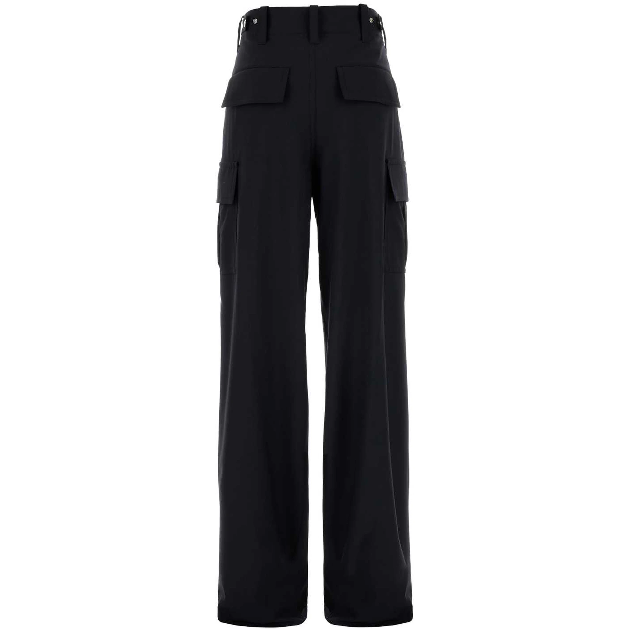 FINE WOOL WIDE CARGO TROUSERS