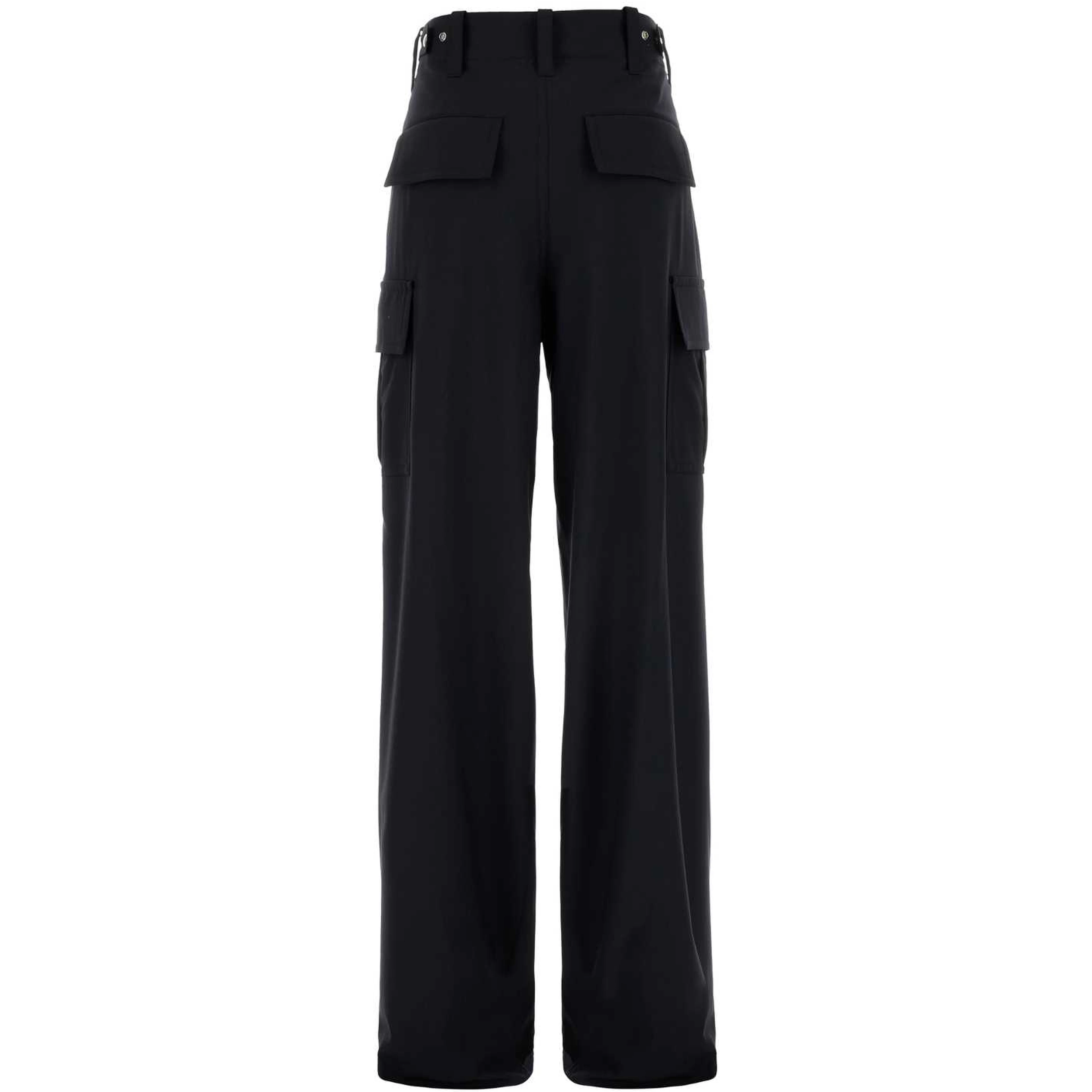 FINE WOOL WIDE CARGO TROUSERS