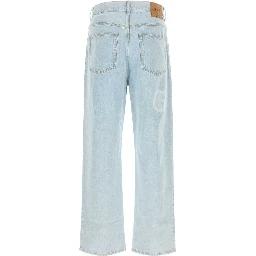 جينز فوق شعار GG بالليزر