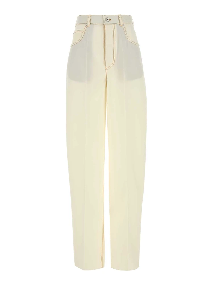 PANTA BIANCO LANA LEGGERA FLUJIDO
